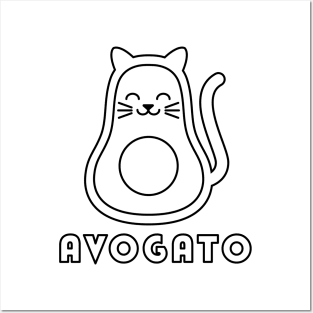 Avogato Color Your Own Shirt Cinco De Mayo Cat Avocado For Kids Posters and Art